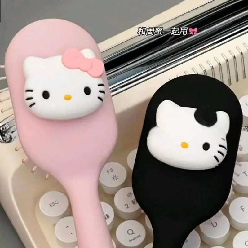 Hair Care In Japan - หวีลมแบบพกพาลายการ์ตูน Hello Kitty สำหรับดูแลเส้นผม หวีป้องกันผมพันกัน หวีนวดสำหรับผมเปียกและแห้ง