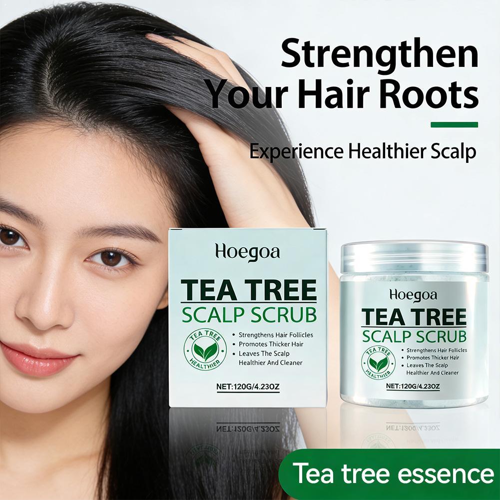 Scalp Scrub Exfoliant - สครับหนังศีรษะทีทรี ทำความสะอาดล้ำลึก ขจัดสิ่งสะสม ผลิตภัณฑ์ดูแลหนังศีรษะที่ให้ความชุ่มชื้น สครับขัดผิว ผลิตภัณฑ์บำรุงเส้นผม