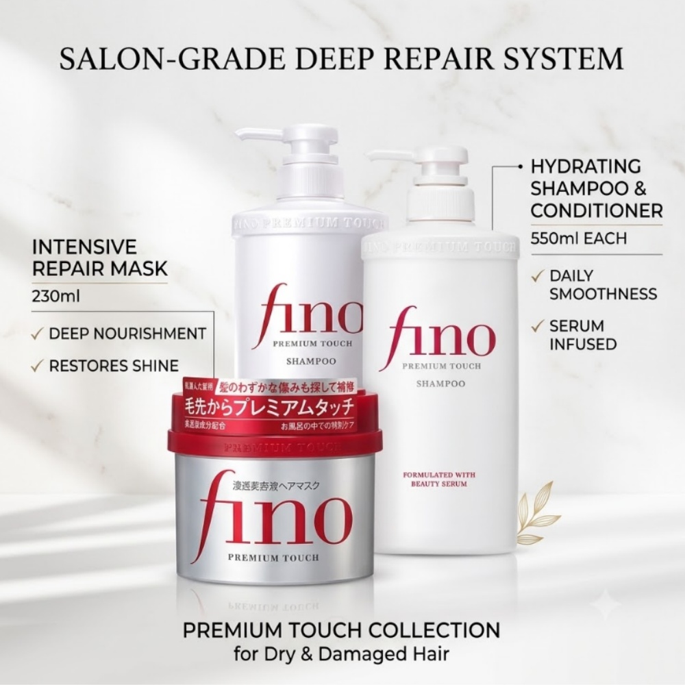 Hair Care Fino - ครีมหมักผมฟื้นฟู FINO บำรุงล้ำลึก ช่วยให้ผมนุ่มสลวย แก้ปัญหาผมแห้งเสีย บำรุงและเพิ่มความชุ่มชื้น