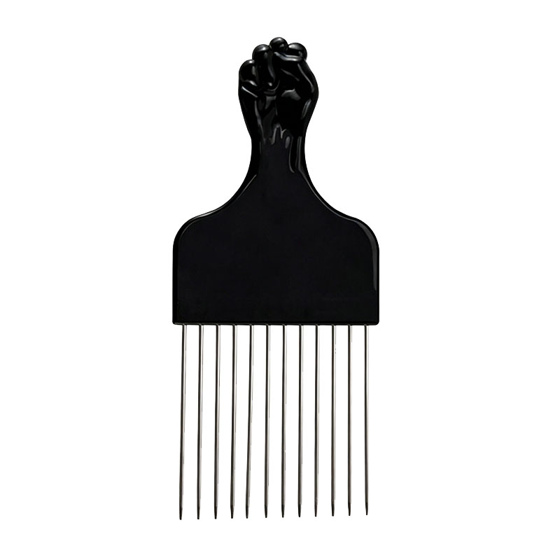 Afro Pick Comb - หวีซี่กว้างสำหรับผมหยิกแบบมืออาชีพ หวีโลหะสำหรับร้านทำผม รุ่น SZI15
