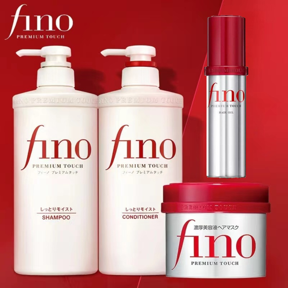 Hair Care Fino - ชุดผลิตภัณฑ์ดูแลเส้นผมฟีโน พรีเมียม ทัช - แชมพูและครีมนวดผมคอลลาเจนเคราติน 550