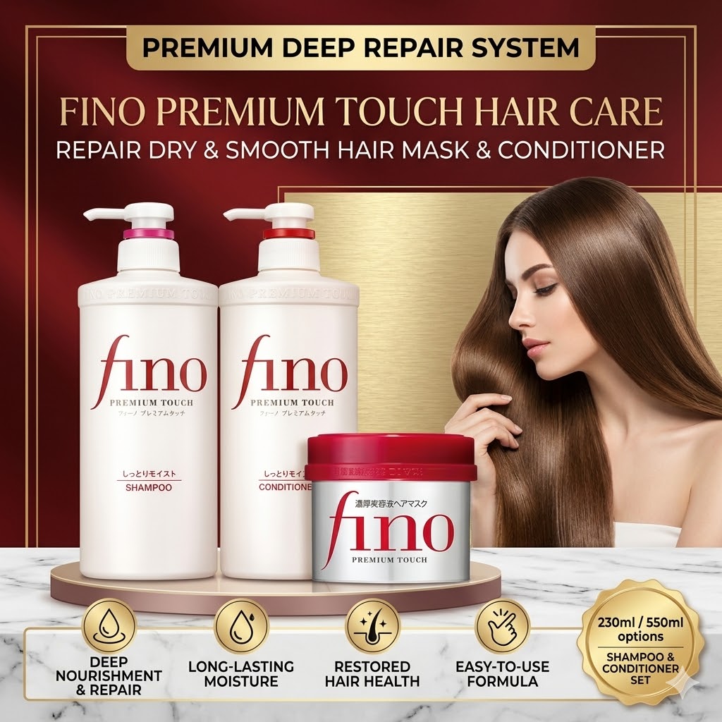 Hair Care Fino - ชุดผลิตภัณฑ์ดูแลเส้นผมฟีโน่ พรีเมียม ทัช แฮร์ แคร์ ซ่อมแซมเส้นผมที่เสียหาย