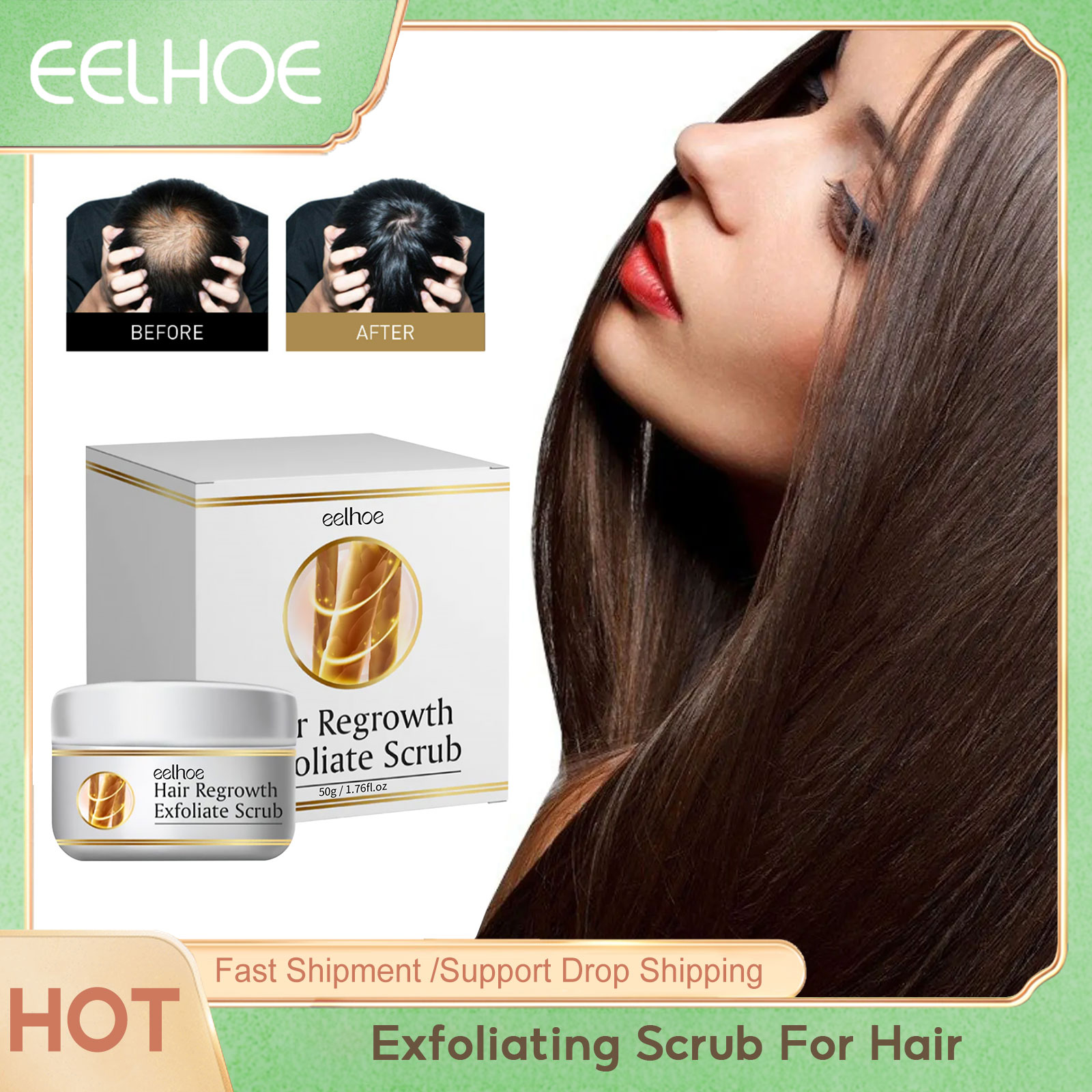 Scalp Scrub Exfoliant - สครับทําความสะอาดหนังศีรษะขจัดรังแครูขุมขนน้ํามัน Treatment Roots Moisturizing หนาซ่อมแซมเสีย Frizzy