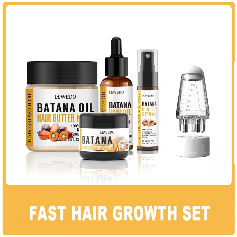 Hair Care Essence Oil - ชุดผลิตภัณฑ์บำรุงเส้นผม LEWEDO บาตานา ออยล์ ช่วยเร่งการเจริญเติบโตของเส้นผม บัตเตอร์บาตานา