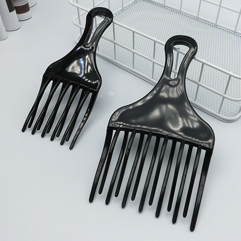 Afro Pick Comb - 1 PC Afro หวีฟันกว้างแปรงหวีส้อม Hairbrush ใส่ผมเลือกหวีเกียร์พลาสติกหวี