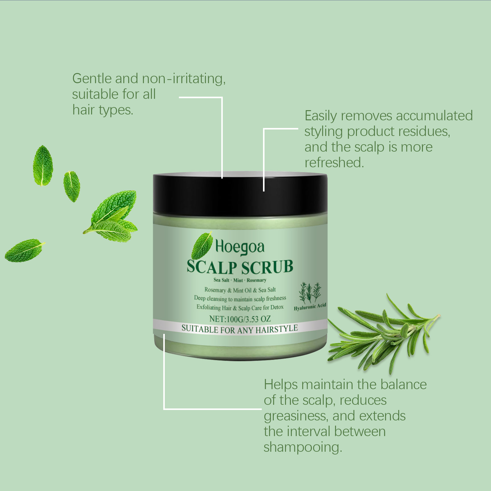 ครีมสครับดูแลเส้นผมโรสแมรี่ ทำ - Scalp Scrub Exfoliant บทวิจารณ์และราคา