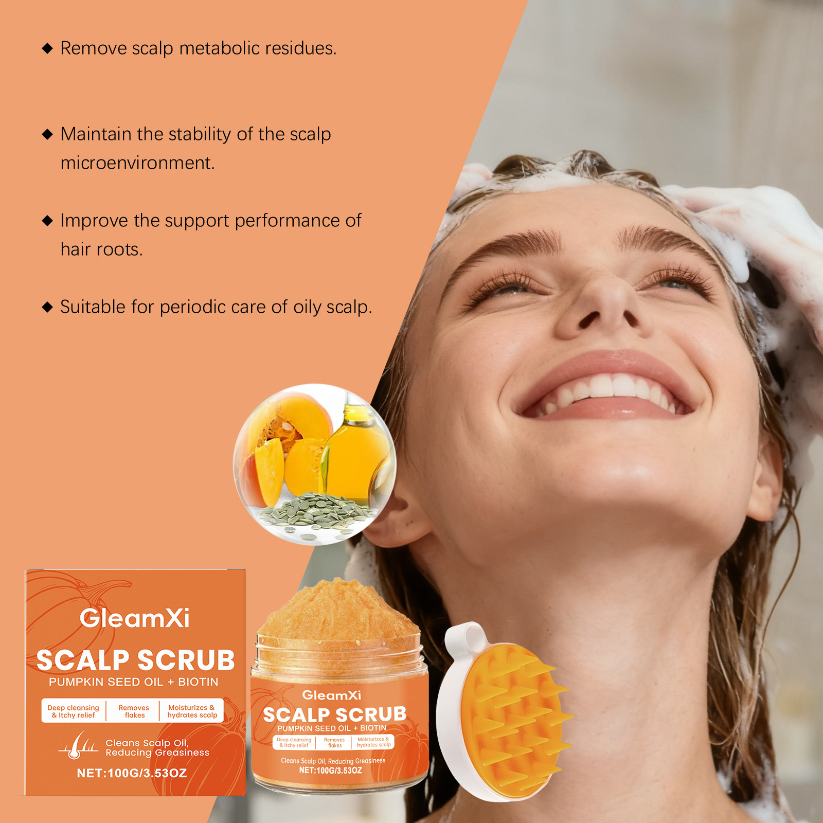 สครับขัดหนังศีรษะ น้ำมันเมล็ดฟ - Scalp Scrub Exfoliant บทวิจารณ์และราคา