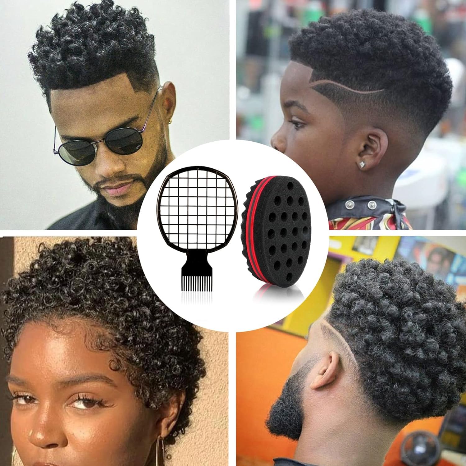 2 ชิ้น Afro Twist หวีผมฟองน้ํา - Afro Pick Comb บทวิจารณ์และราคา