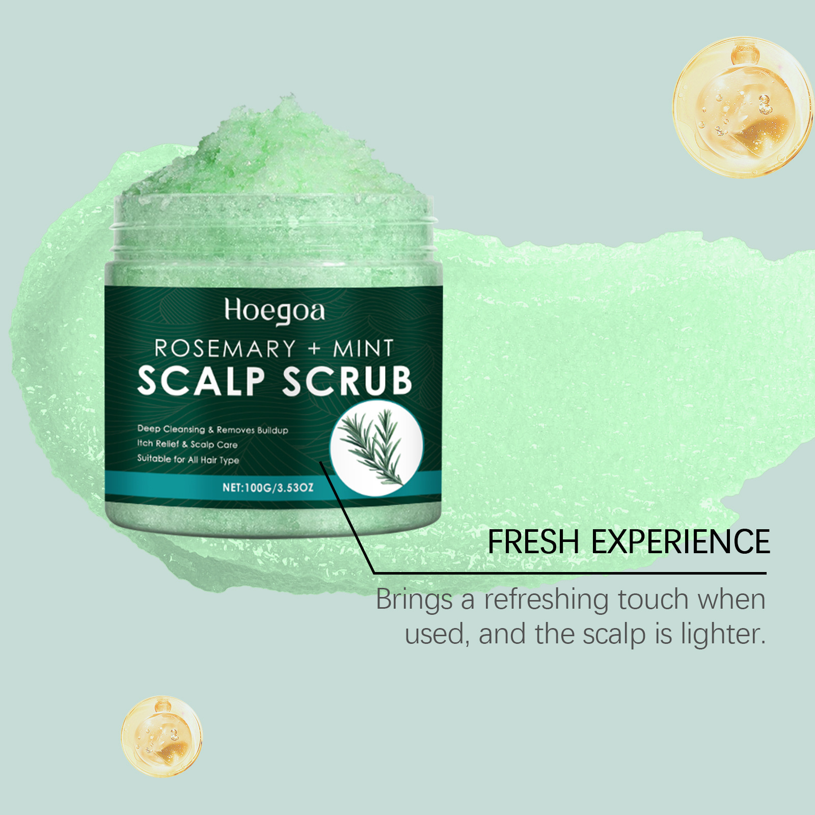 สครับหนังศีรษะโรสแมรี่พร้อมหวี - Scalp Scrub Exfoliant บทวิจารณ์และราคา
